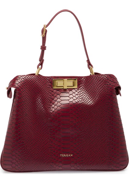 Bordo Hakiki Deri Kadın El Çantası - S25K1BC80444-F9J