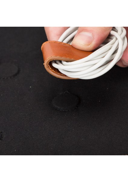 Epsilon Leather Travel Cable Organizer-Taba Renk