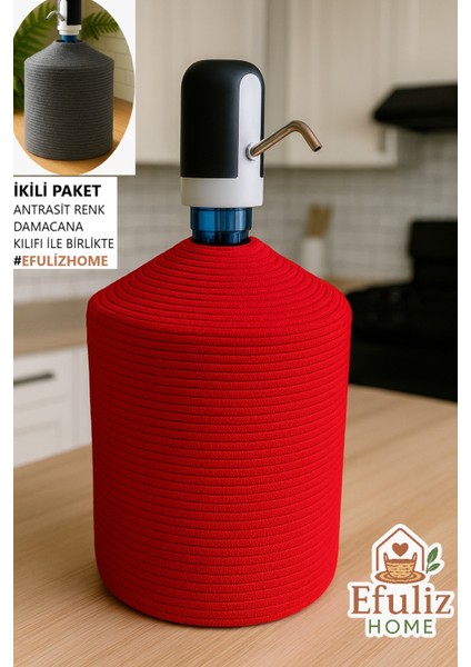 Jüt Hasır Görünümlü Damcana Kılıfı, Şık ve Doğal Su Sebili Örtüsü