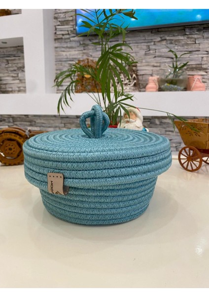 Jüt Hasır Sepet Oval Kapaklı Organizer 20X20 fiyatları