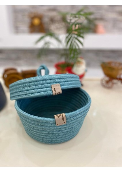 Jüt Hasır Sepet Oval Kapaklı Organizer 20X20 fırsatları