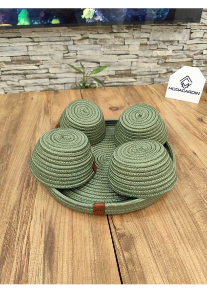 Hasır,jüt,5 Parça, Sunum Çerez Takımı , Sunum Kabı Tepsili fiyatları