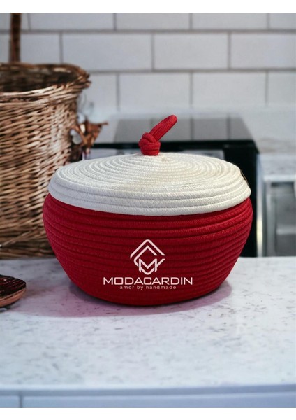 Jüt Hasır Sepet Kapaklı Organizer