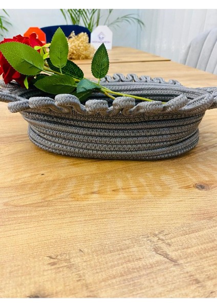 Hasır, Jüt,çirtikli Sepet, Dolap Içi, Düzenleyici, Saklama Sepeti, Ekmek SEPETI,30X20X20