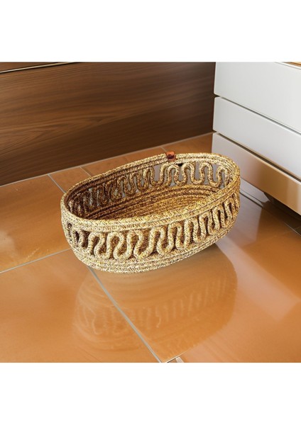 Ekmek Sepeti Hasır Ekmeklik Detay Işlemeli Lüks Ekmek Sepeti