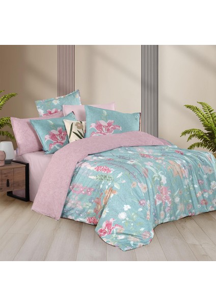 Stella Çift Kişilik %100 Pamuk Çift Taraflı Nevresim Takımı Mint modelleri