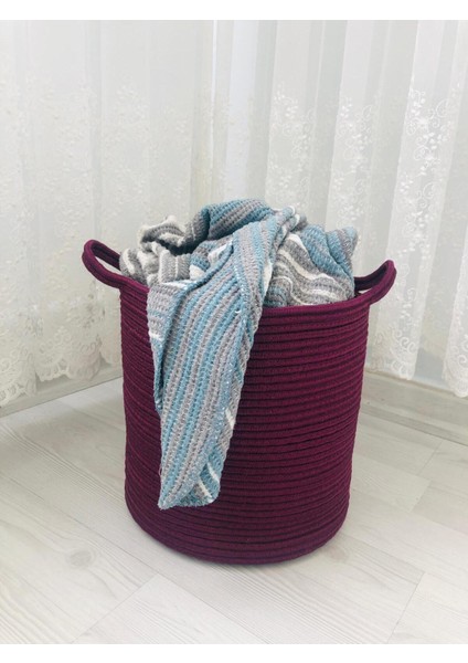 Hasır Sepet Oyuncak Sepeti Çok Amaçlı Düzenleyici Saksılık 25 x 25 Mor fiyatları