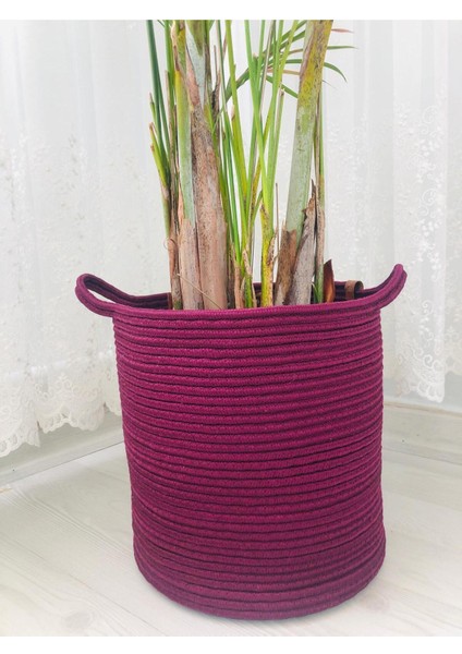 Hasır Sepet Oyuncak Sepeti Çok Amaçlı Düzenleyici Saksılık 25 x 25 Mor fırsatları