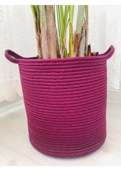 Hasır Sepet Oyuncak Sepeti Çok Amaçlı Düzenleyici Saksılık 25 x 25 Mor indirimleri