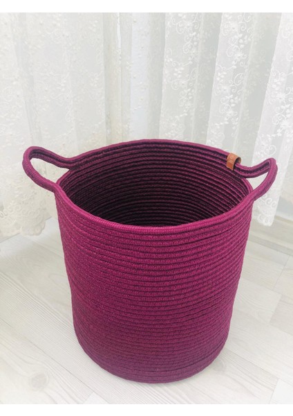 Hasır Sepet Oyuncak Sepeti Çok Amaçlı Düzenleyici Saksılık 25 x 25 Mor
