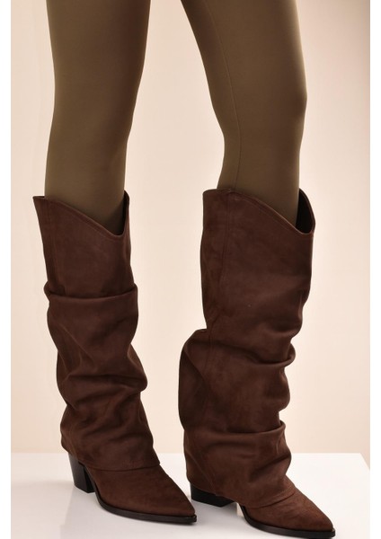 Kadın Körüklü Kalın Topuklu Kovboy Çizme