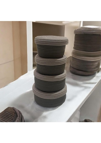 Jüt,hasır,4 Lü Kapaklı Sepet, Özel Tasarım, Çok Amaçlı Düzenleyici Organizer,sepet 25X23X21X18 fiyatları