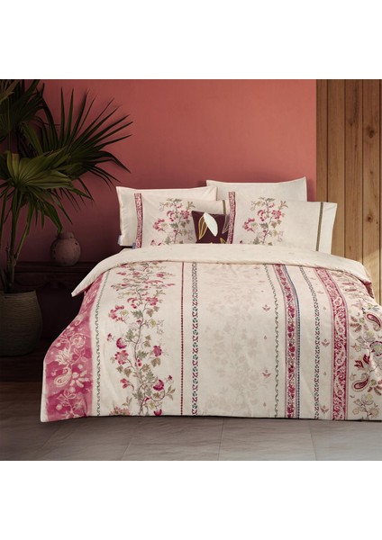 Lakshman Çift Kişilik %100 Pamuk Çift Taraflı Nevresim Takımı Somon