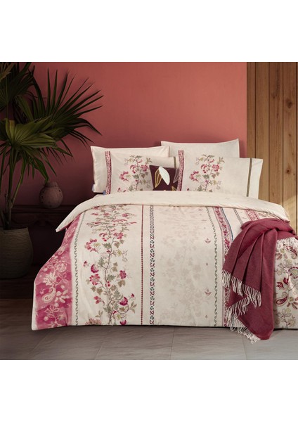 Lakshman Çift Kişilik %100 Pamuk Çift Taraflı Nevresim Takımı Somon fiyatları