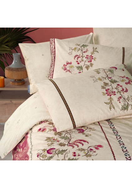 Lakshman Çift Kişilik %100 Pamuk Çift Taraflı Nevresim Takımı Somon indirimleri