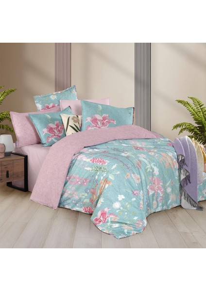 Stella Çift Kişilik %100 Pamuk Çift Taraflı Nevresim Takımı Mint fırsatları