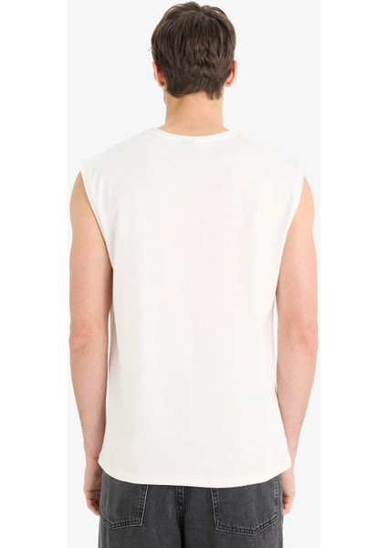 %100 Pamuk Boxy Fit Bisiklet Yaka Basic Düz Atlet C7205AX25SM