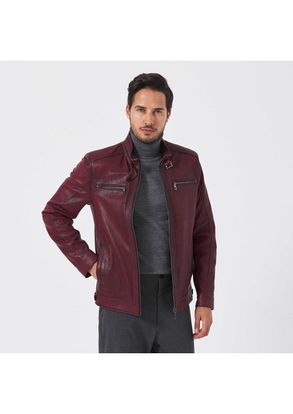 Bordo Hakiki Deri Erkek Hakiki Deri Mont - E23BDM310543-R4X fırsatları
