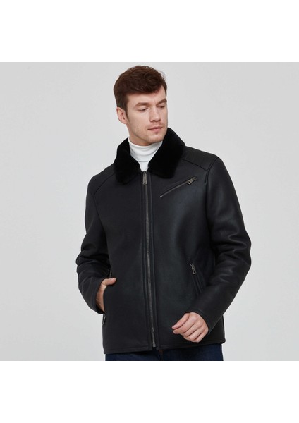 Siyah Hakiki Deri Erkek Hakiki Deri Mont - E23KKM310455-D51 fiyatları
