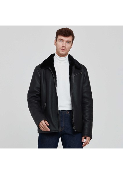Siyah Hakiki Deri Erkek Hakiki Deri Mont - E23KKM310455-D51 modelleri