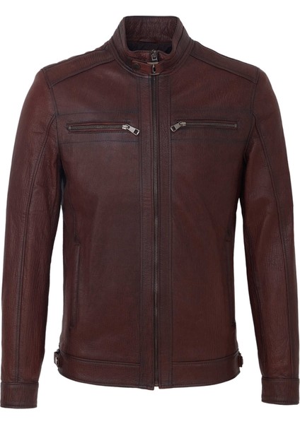 Kahverengi Hakiki Deri Erkek Hakiki Deri Mont - E25KDM310603-R4W