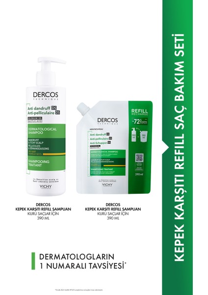 Kuru Saçlar Için Kepek Karşıtı Refill Saç Bakım Seti