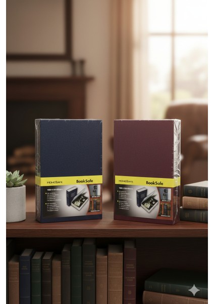 Kitap Görünümlü Gizli Kasa Anahtarlı Çelik Mini Kasa Kilitli Değerli Eşya Kutusu Büyük Boy