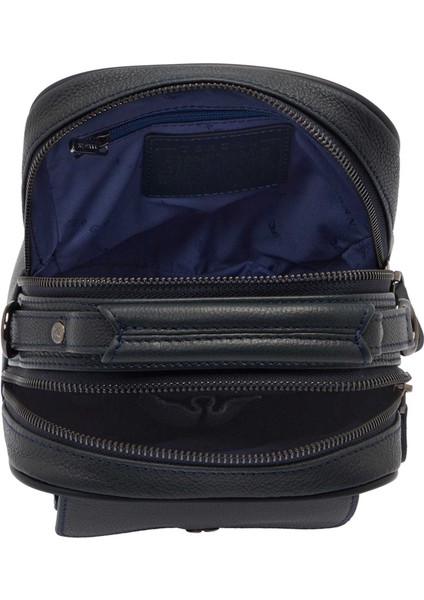 Lacivert Hakiki Deri Erkek Çapraz Askılı Çanta - S1AC00021497-U6H fırsatları