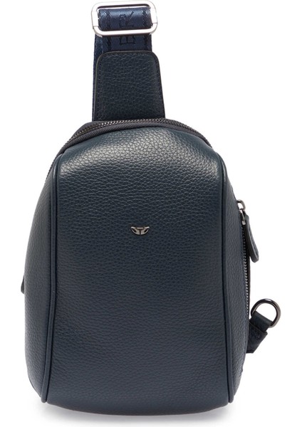 Lacivert Hakiki Deri Unisex Çapraz Askılı Çanta - S1AC00021511-A38