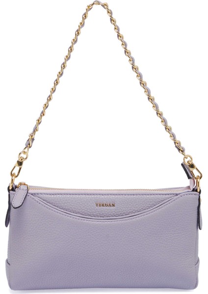 Lila Hakiki Deri Kadın Omuz Çantası - S25K1BC79149-P5M