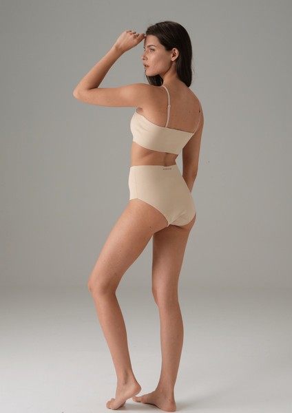 Kadın Ten Dikişsiz Yüksek Bel Marka Baskılı Slip 7003 fiyatları