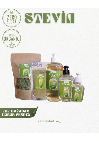 Sıfır Kalori Doğal Şeker Stevia 200 gr Granülyaprak Toz modelleri