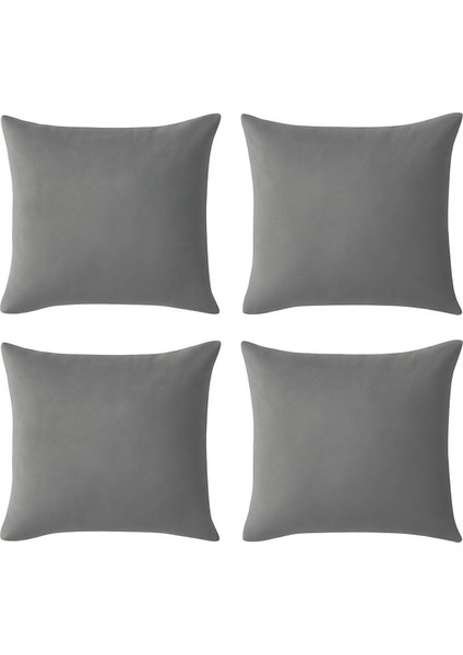 Gri Kırlent Kılıfı 4'lü Set - Gizli Fermuarlı - Kadife Dokulu fiyatları
