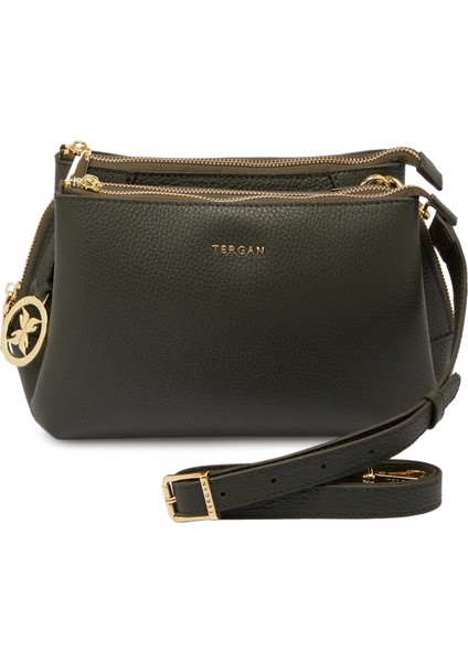 Haki Hakiki Deri Kadın Çapraz Askılı Çanta - S25K1BC80468-O5D