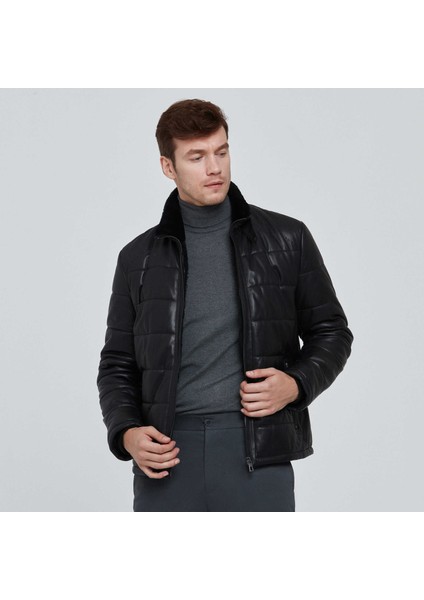 Siyah Hakiki Deri Erkek Hakiki Deri Mont - E23BDM310466-Q3H modelleri