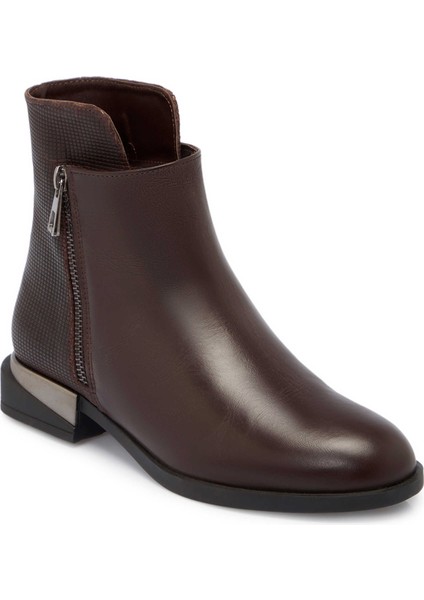 Kahve Hakiki Deri Kadın Klasik Bot - K24K1BT67519-A24