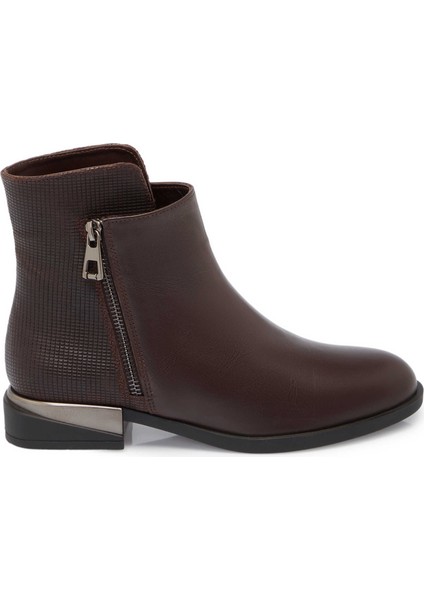 Kahve Hakiki Deri Kadın Klasik Bot - K24K1BT67519-A24