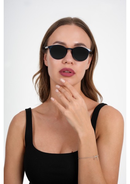 Mavi Yuvarlak Olivier Philippe Güneş Gözlüğü