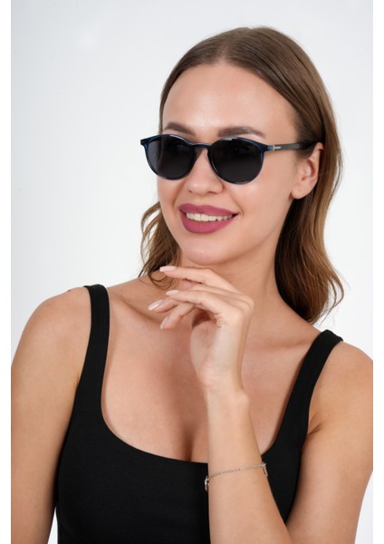 Mavi Yuvarlak Olivier Philippe Güneş Gözlüğü