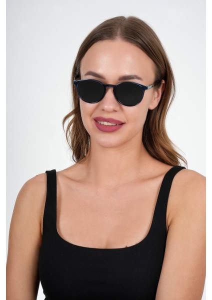 Mavi Yuvarlak Olivier Philippe Güneş Gözlüğü