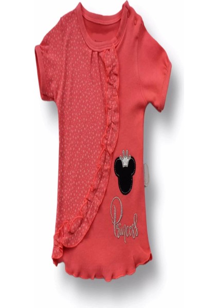 3-6 6-9 9-12 12-18 Ay Princess Taçlı Nakışlı Şort Tişört 3lü Kız Bebek Takımı Nar Çiçeği fiyatları