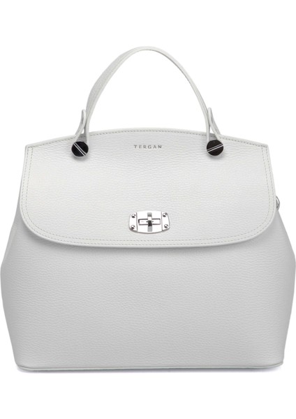 Beyaz Hakiki Deri Kadın El Çantası - S25Y1BC79121-B69
