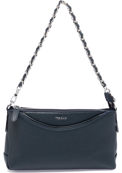 Lacivert Hakiki Deri Kadın Omuz Çantası - S25K1BC79149-A38