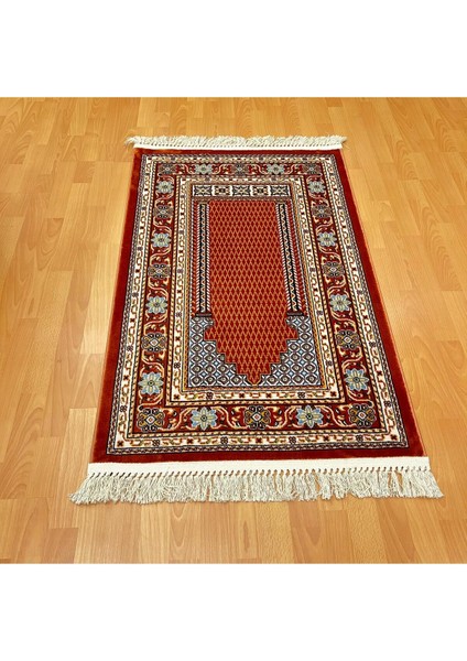 Lalezar Motifli Yünlü Seccade Kiremit modelleri