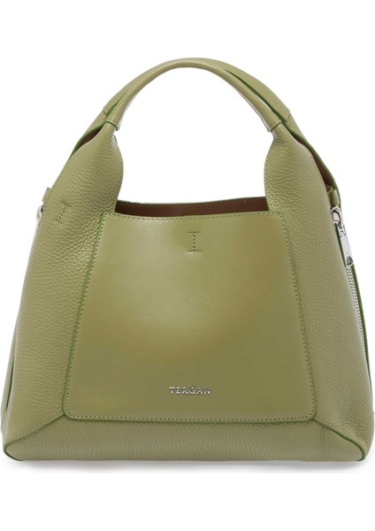 Yeşil Hakiki Deri Kadın El Çantası - S24Y1BC80262-U8V
