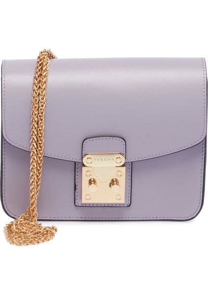 Lila Hakiki Deri Kadın Çapraz Askılı Çanta - S25K1BC78972-T8J