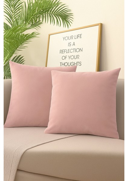 Pudra Kırlent Kılıfı 4'lü Set - Gizli Fermuarlı - Kadife Dokulu