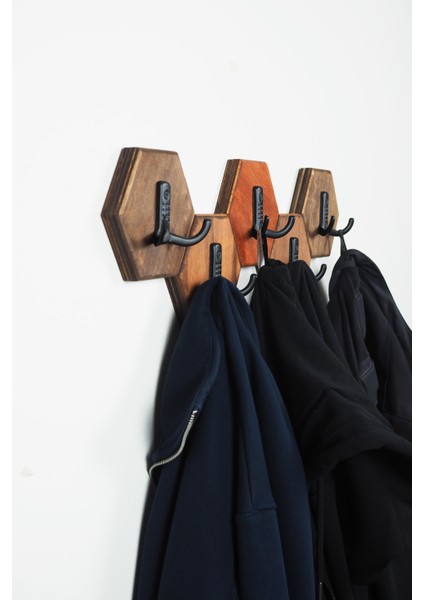 Dekoratif Petek(Altıgen) Ahşap Duvar Askılığı - Rustik Antre Portmanto fiyatları