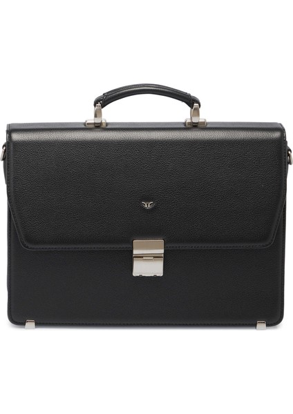 Siyah Hakiki Deri Erkek Evrak Çantası - S1EV00021532-A6F