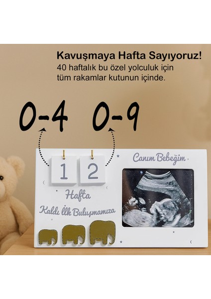 Ultrason Geri Sayım Çerçevesi| Hamile Hediyelik, 40 Hafta Hamilelik Takvimi, Ilk Fotoğrafım Sonogram fiyatları